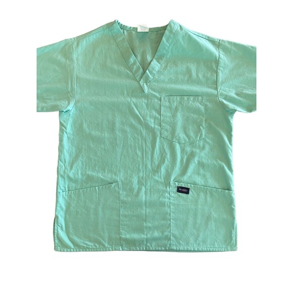 RMF Scrubs Top Size Small-Green 3 pocket V neck Women’s Small - Picture 1 of 4